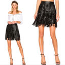 n:philanthropy  Vegan Leather Clover Mini Fringe Skirt Black Size Large Photo 1