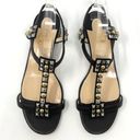 Christian Louboutin  Kaleidra Metallic Silver Gold Studded Black Leather Sandals Photo 1