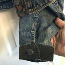 Vintage  Jean Jacket Cropped Denim Lee Riveted Size Small Corduroy Tapestry Photo 2