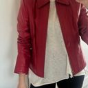 Moda Vintage  International Red Fitted Leather Jacket Photo 3