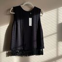 Adam Lippes NWT  Black blouse with silk tassel fringe detail lining size 0 Photo 10