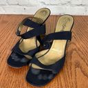 Saint Laurent Yves  Vintage Strappy Heels Open Toe Navy w/gold wedge heel Sz 9M Photo 0