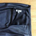 Oleg Cassini Vintage  Metallic Skirt Navy Blue Black Silver Size 8 Photo 4