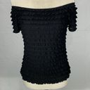 Joseph Ribkoff Black Haut Ruffled Short Sleeve Blouse Top Size 6 Photo 3