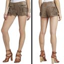 BCBG MaxAzria Weston Suede Fringe Shorts, Mocha, Size S Photo 2