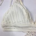 Robin Piccone  Sophia Crochet Banded Halter Bikini Top Cream L Photo 6