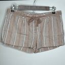 BCBGMAXAZRIA  TAN AND BLACK PINSTRIPED SHORTS Sz 6 Symone Linen The Short Shorts Photo 0