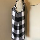 Chelsea and Violet  Black & White‎ Buffalo Plaid Check Sleeveless Ruffle Dress Sz S Photo 6