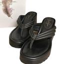 Jessica Simpson  Kemnie Leather Platform Wedge Thong Sandals size 9.5 NEW IN BOX Photo 1