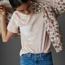 Anthropologie  Krisha Velvet Mock Neck Short Sleeve Light Pink Rose Top Small NWT Photo 8