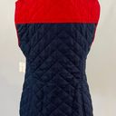 Charter Club New  Colorblocked Quilted Vest Full Zip Navy Blue Red Photo 9
