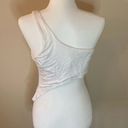 Naked Wardrobe  White Asymmetrical Crop Top Size XL (H7) Photo 2