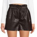 Laundry by Shelli Segal  Faux Leather Shorts Dark Brown M Photo 0