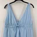 Lucy in the Sky  Blue A-Line Plunge Mini Dress Babydoll Fit & Flare V Neck Blue M Photo 3