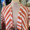 BCBG Maxazria SZ S Wool Blend Stripe Open Fringe Cardigan Boho Western Colorful Photo 2