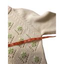 Open Knit High Collar Floral Granny Sweater Casual Everyday Grandma Green Size M Photo 7