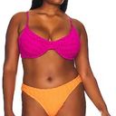 Good American  Jacquard Demi Cup Bikini Top in Hawaiian Pink—Size 7 (4XL) Photo 0