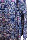 kim rogers  Top Womens 1X Multicolor Paisley Boho Cotton Button Up Shirt Blouse Photo 3