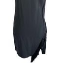 A.L.C. Black Asymmetrical Fringe Wrap Trimmed Dress Size 4 Photo 3