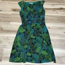 London Times  Leaf Print Fit And Flare Matte Jersey Dress Women’s 8 Photo 1