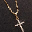 Boutique Cross Pendant Necklace Shining Rhinestone Detail Golden Color Gold Photo 0