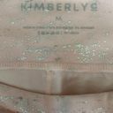 Kimberly  Silver Shimmery Light Pink Bra and Leggings Yoga Set Size Medium Photo 12