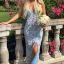 Primavera Couture Prom Dress Blue Floral Photo 1