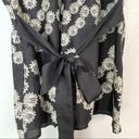 Yoana Baraschi Baraschi Sleeveless Silk Flowered Pleated Black Tie Top Size Small Photo 7