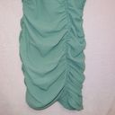 Blush Boutique Green Tie Shoulder Sleeves Ruched Bodycon Mini Dress Photo 2