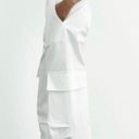 ZARA White Cargo Jumpsuit Photo 1