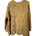 DKNY  Mustard Yellow Floral Plant Knit Sweater Hand Knit Size Small Photo 0