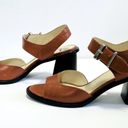 Jill Sander Tobacco Brown Chunky Black Heel Buckle Sandals Heels Shoes Size 36 Photo 4