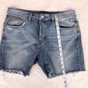 Sanctuary Comfort Rigid High Waisted Hidden Button Fly Raw Hem Denim Shorts Photo 6