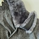 Joie sweater size Small gray cardigan rabbit fur removable Photo 5