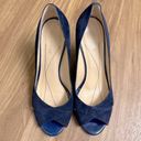 Kate Spade  Peep Toe Suede Wedges | Navy Blue | 7 Photo 1