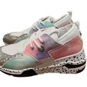 Yoki  Fashion Sneakers Glitter Fuchsia Multicolored Tie Dye Polka Dot Size 6 Photo 3