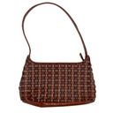 Nine West Vintage 90s Y2K  Brown Woven Faux Leather Mini Shoulder Bag Purse Boho Photo 0