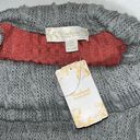 Suzanne Betro  Weekend NWT 2X Gray - Pink Colorblock Cowl Neck Cableknit Sweater Photo 3