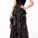 Fame and Partners Black Floral and Lace Gown Photo 0