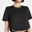 Good American  Strong Shoulder Scuba Crop Tee Photo 0