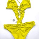 l*space L* Neon Yellow Cutout Swimsuit Size S NWT $187 Photo 4