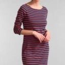 Gap  Modern Boatneck Navy Striped Knit Shift Midi Jersey Dress, Size M Photo 1