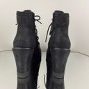 Zodiac Black Suede Indy Wedge Lace Up Ankle Booties Photo 4