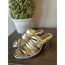 Farm Rio  Block Heel Slide Sandal Gold Silver Womens Size 6 Photo 7