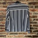 East 5th East Fifth Black Brown Tan Striped Button Down Shirt Women's Size Large Petite Photo 4