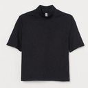 H&M - Black short sleeve turtleneck top Size M Photo 0