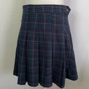 American Eagle New  Plaid Pleated Skirt Navy Blue Size 14 Photo 16