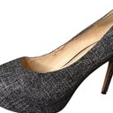 Nine West  Juliette Black Speckled Denim Metallic Suede Heels Photo 5