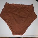 Aerie NWT  Scalloped Brown Bikini Bottoms Photo 2