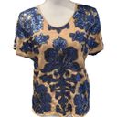 Tracy Reese  Neiman Marcus Blue Sequin Blouse Photo 0